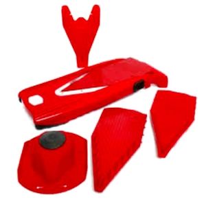Original Borner food slicer V5 Power Slicer Mandoline Set (Red) Slice Dice Chop